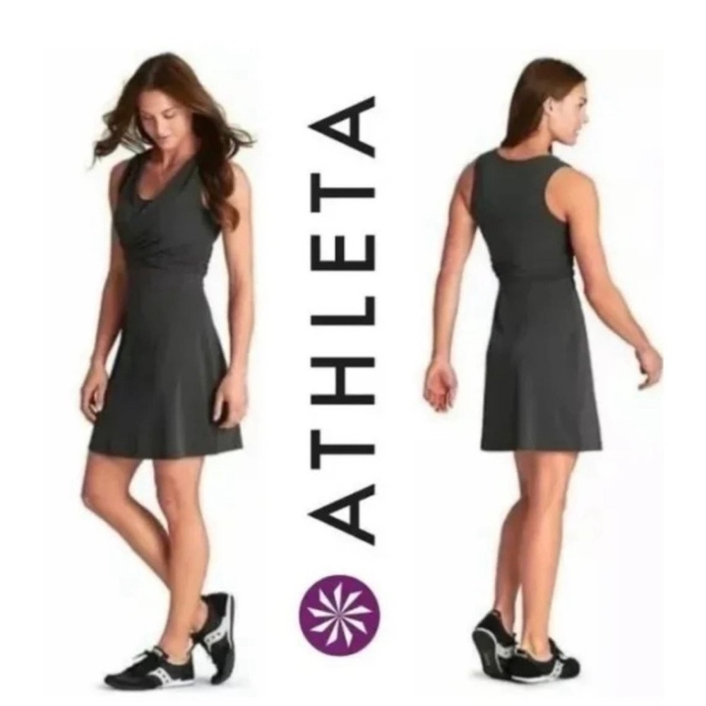 Athleta Adriana faux wrap dress Dark Grey Size XS